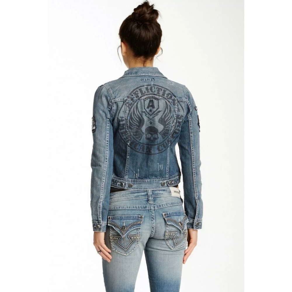 AFFLICTION Women's DENIM JACKET THUNDER JACKET - Picture 4 of 9